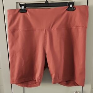 Yogalicious High-Rise Coral Bike Shorts Sz 2x PLUS W18++ Inseam7